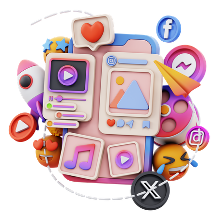 Free Créativité sur les réseaux sociaux  3D Icon