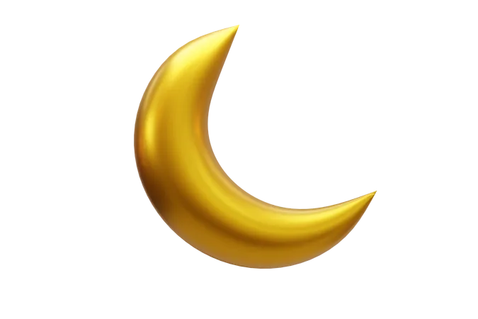 Free Crescent Moon  3D Icon