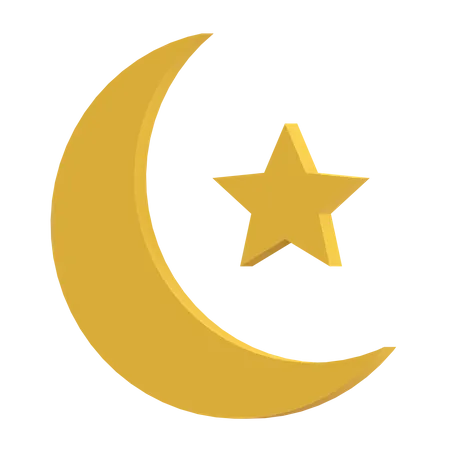 Free Moon And Star Ramadan Icon 3 D Render Illustration 3D Illustration