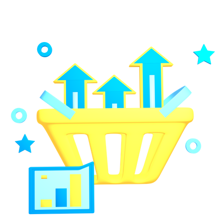 Free Croissance des achats  3D Icon