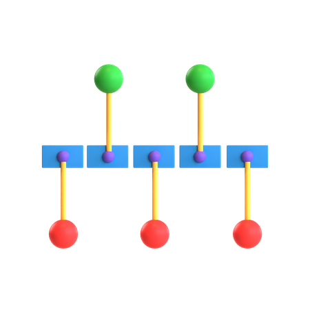 Free Gráfico de línea de tiempo  3D Icon