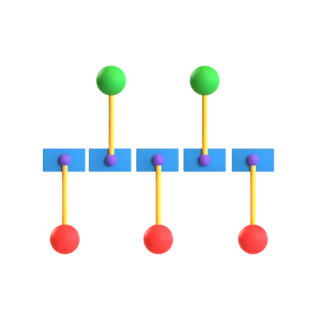 Free Gráfico de línea de tiempo  3D Icon