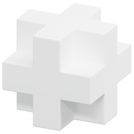 Free Cross Shape Cube  3D Icon