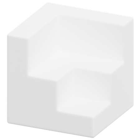Free Cube à bords étagés  3D Icon