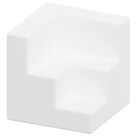 Free Cube à bords étagés  3D Icon