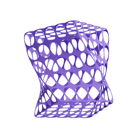 Free Cuboide torcido elíptico  3D Illustration