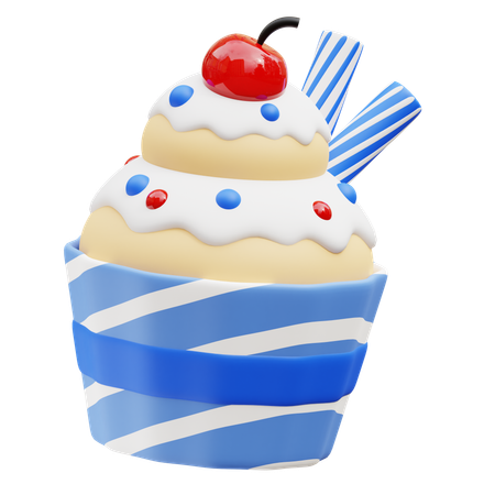 Free Cupcake  3D Icon