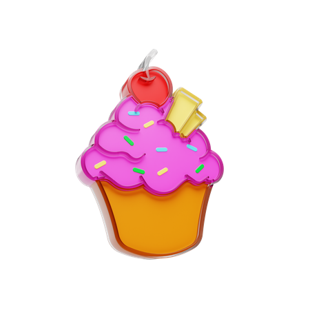 Free Cupcake  3D Illustration