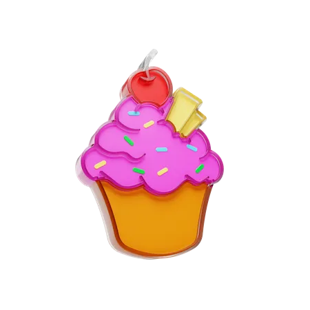 Free Cupcake  3D Illustration