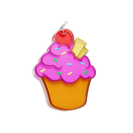 Free Cupcake 3D Illustration
