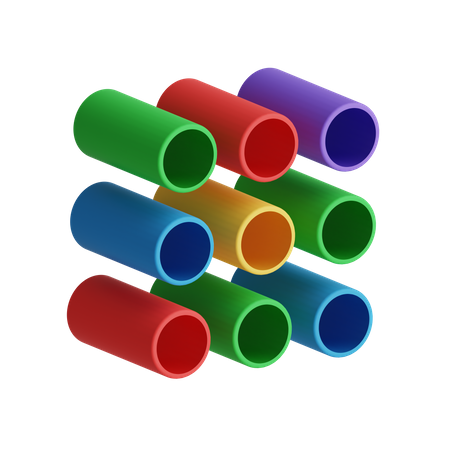 Free Cylinders  3D Illustration