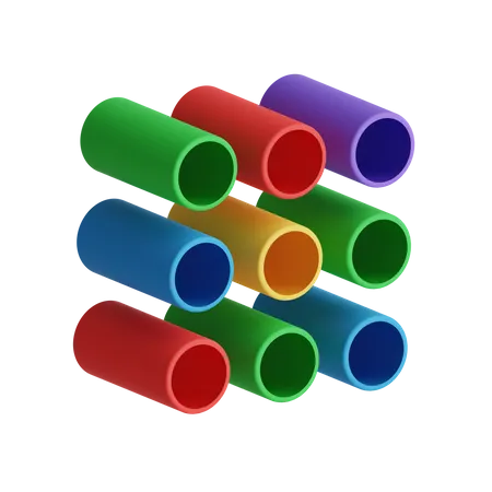 Free Cylinders  3D Illustration