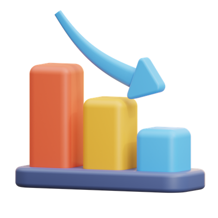 Free Decline Analytics  3D Icon
