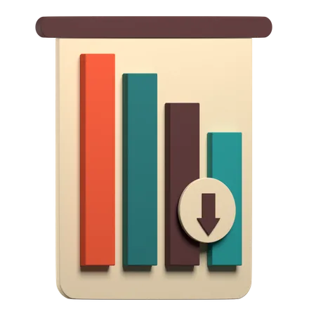 Free Decrease Graph  3D Icon