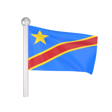 Free Democratic Republic Of Congo Flag  3D Icon