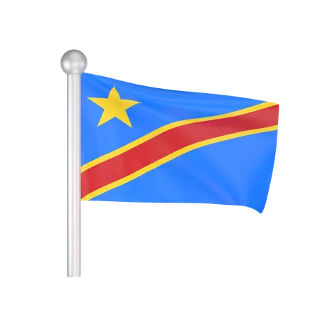 Free Democratic Republic Of Congo Flag  3D Icon