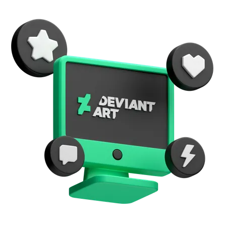 Free Deviantart sur un écran de bureau  3D Icon