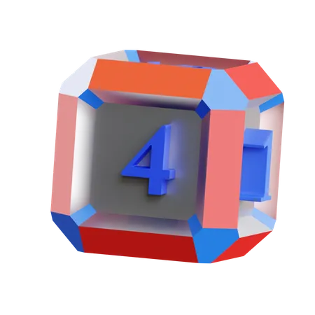 Free Dice Face 4  3D Icon