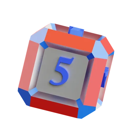 Free Dice Face 5  3D Icon