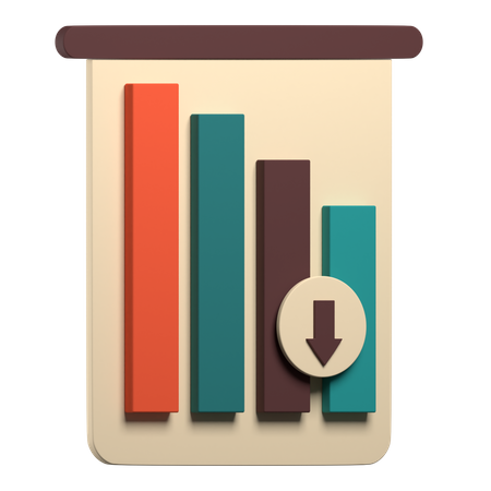 Free Diminuir gráfico  3D Icon