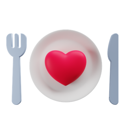 Free Dinner date  3D Icon
