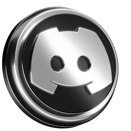 Free Sleek Discord Logo Design In Silver And Black 3D Icon