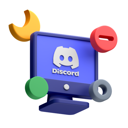 Free Discord en el monitor del escritorio  3D Icon