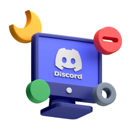 Free Discord en el monitor del escritorio  3D Icon