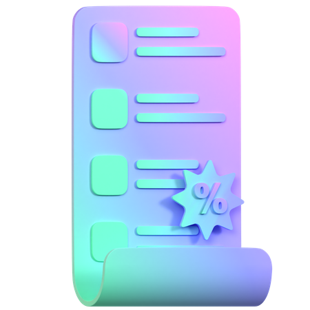 Free Discount Checklist  3D Icon