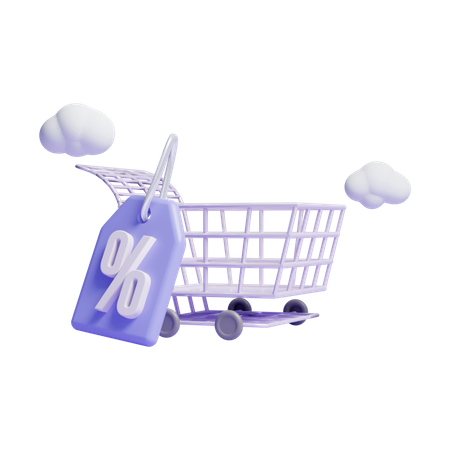 Free Discount Trolley  3D Icon