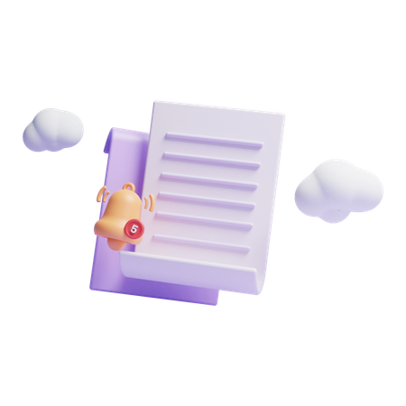 Free Document Notification  3D Icon
