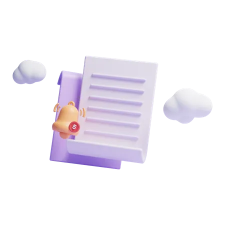 Free Document Notification  3D Icon