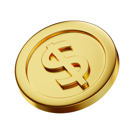 Free Dollar Coin  3D Icon