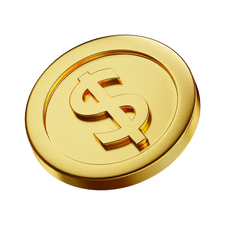 Free Dollar Coin  3D Icon