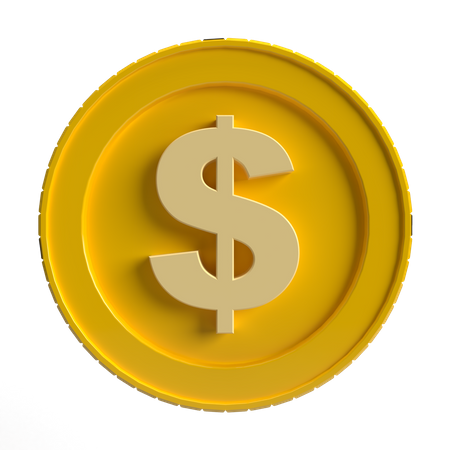 Free Dollar Coin  3D Icon