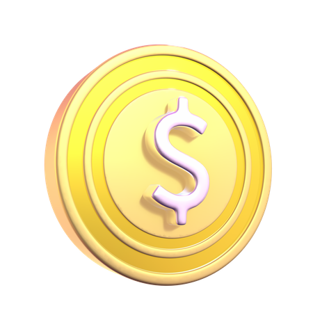 Free Dollar Coin  3D Icon