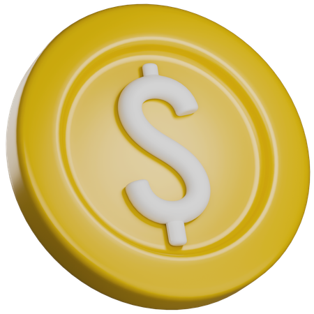 Free Dollar Coin  3D Icon