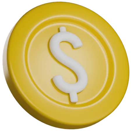 Free Dollar Coin  3D Icon