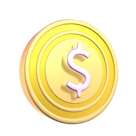 Free Dollar Coin  3D Icon