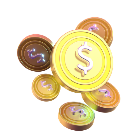 Free Dollar Coins  3D Icon