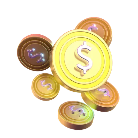 Free These Are 3 D Illustrations Of Flying Dollar Coins 3D Icon