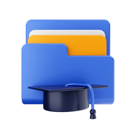 Free Dossier de chapeau de graduation  3D Icon