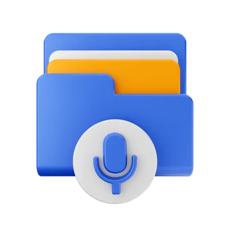 Free Dossier de microphone  3D Icon