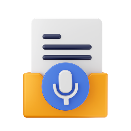 Free Dossier de microphone  3D Icon