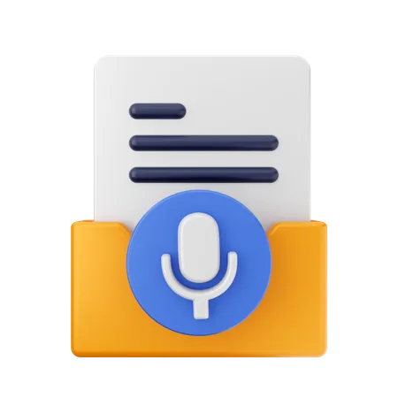 Free Dossier de microphone  3D Icon