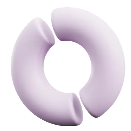 Free Double Half Torus Abstract Shapes  3D Icon