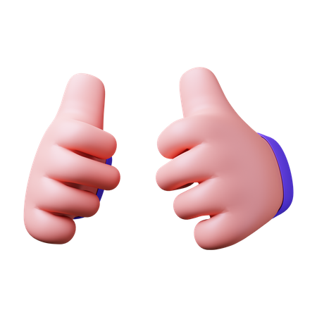 Free Double Thumbs Up  3D Illustration