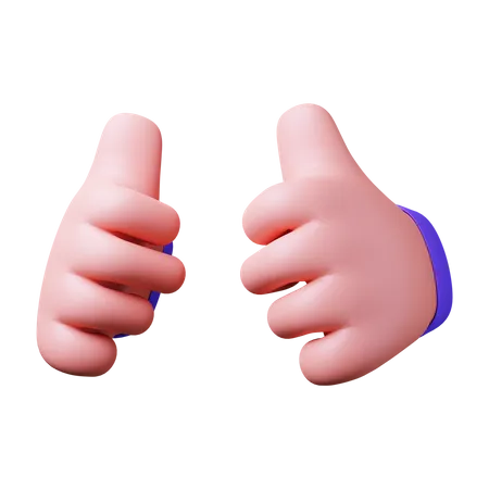 Free Double Thumbs Up  3D Illustration