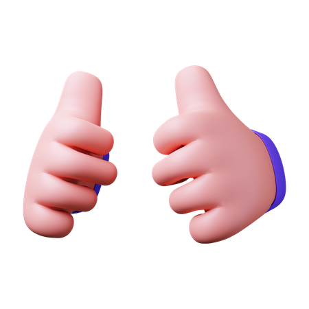 Free Double Thumbs Up  3D Illustration