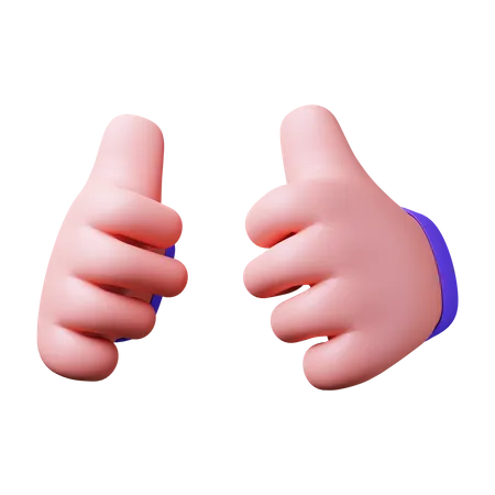 Free Double Thumbs Hand Gesture 3 D Illustration 3D Illustration
